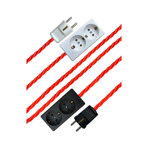 Luminous Coral - Lola's Leads EU Fabric Extension Cable