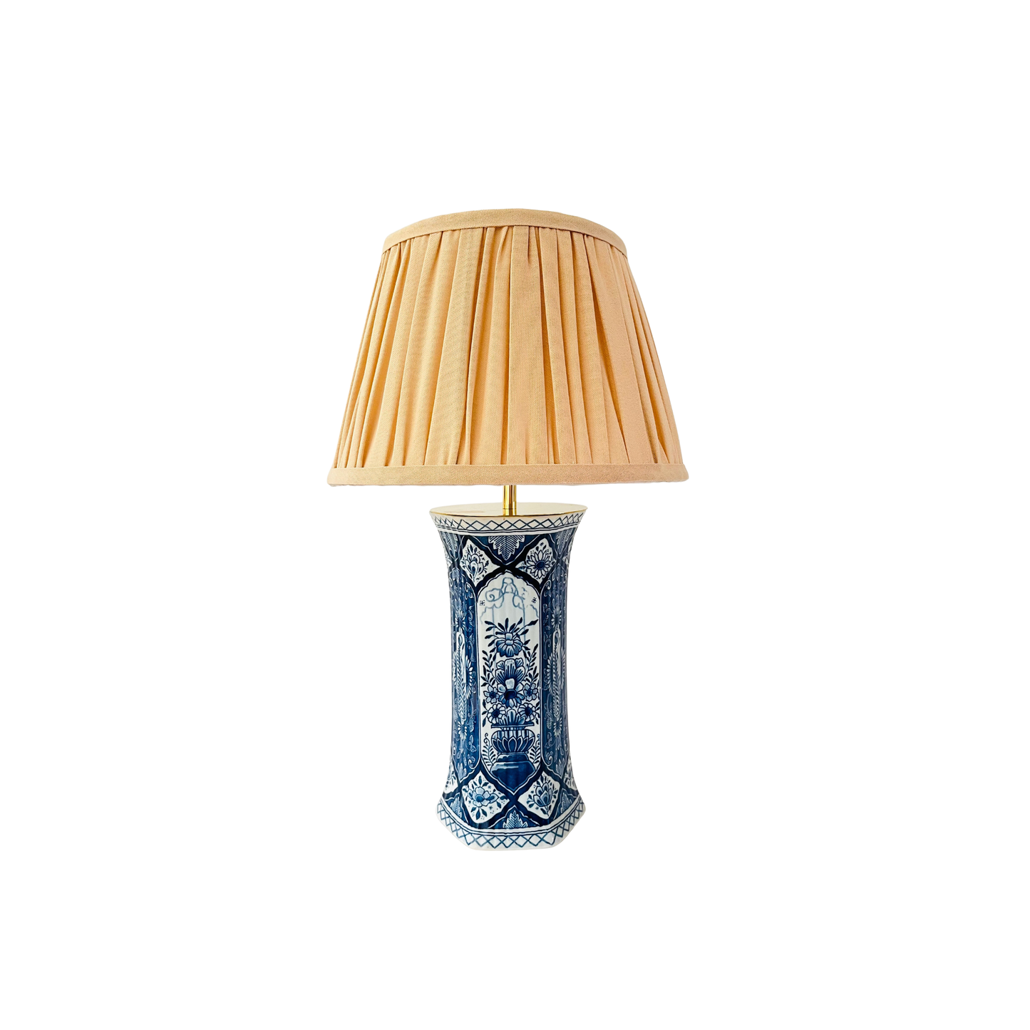 Antique Royal Delft Pillar Lamp