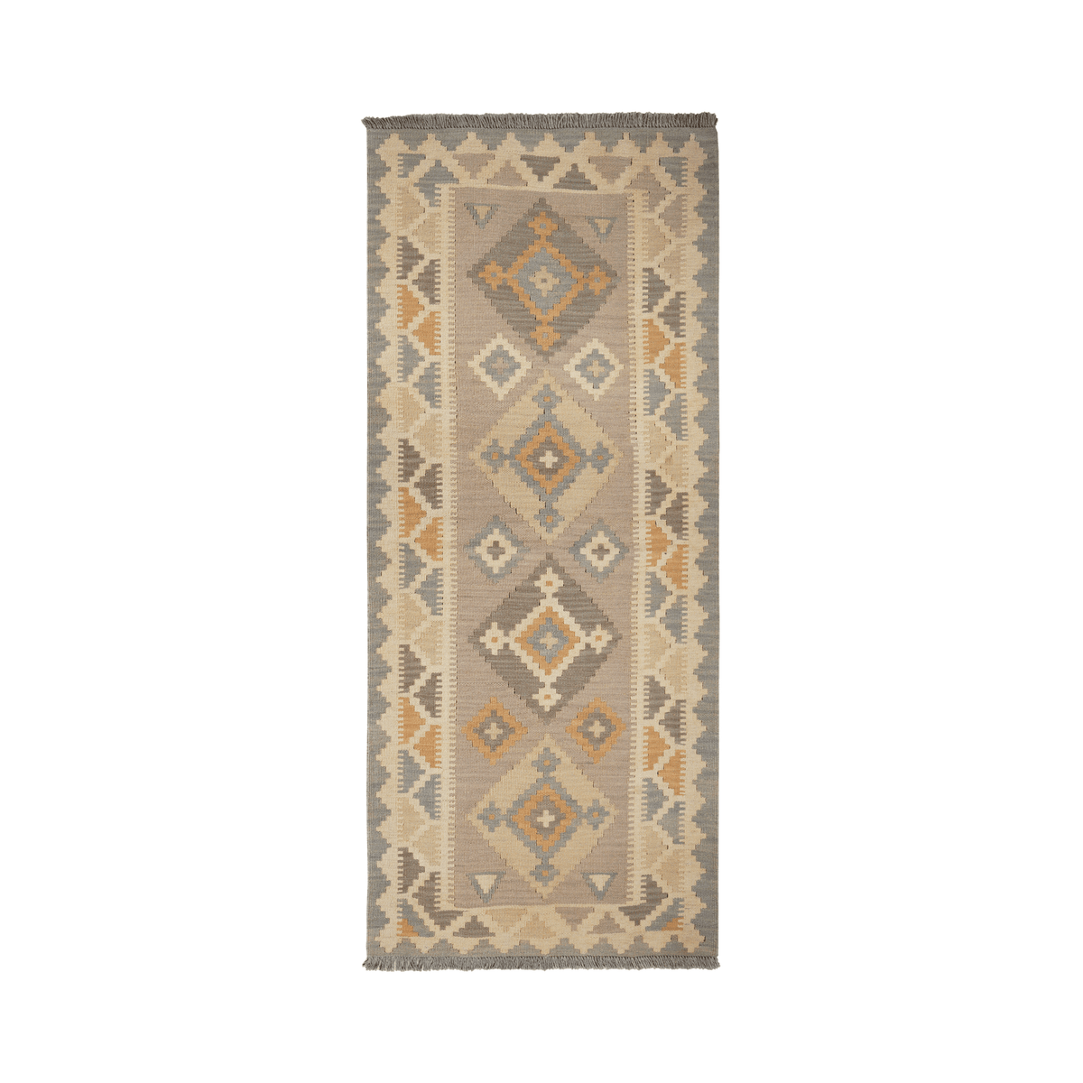 Kelim Gashgai Handwoven – Grey, 200 x 84cm