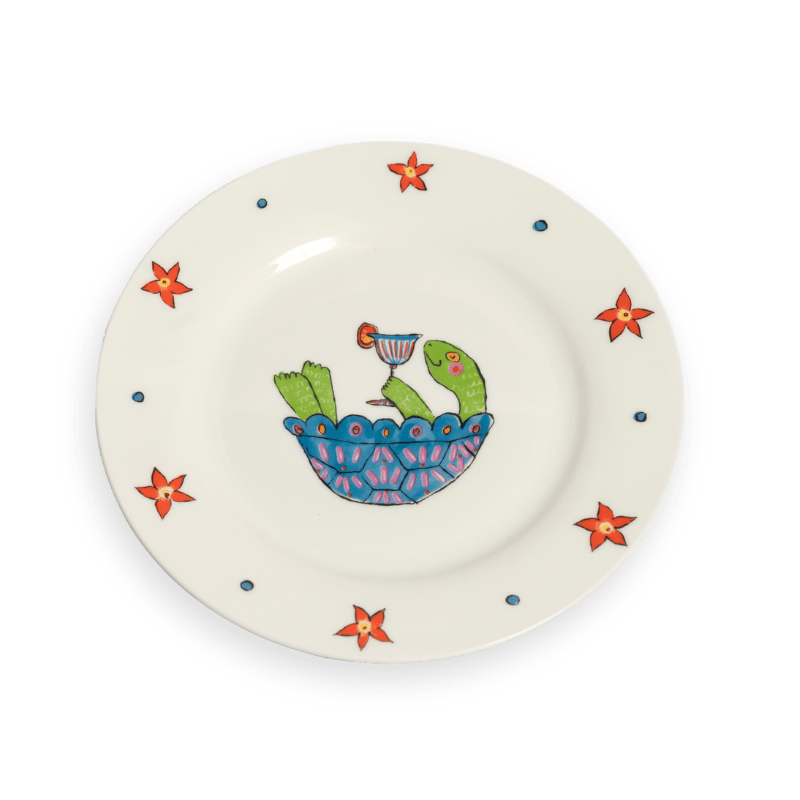 Holidaying Turtle Dessert Plate Set - Set of 6