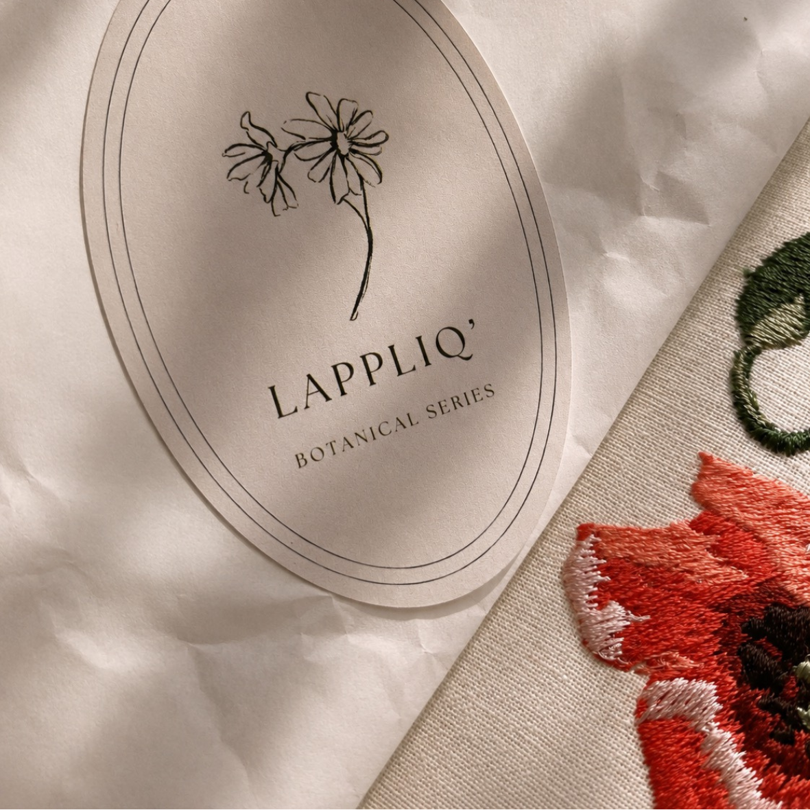 Personalised Birth Flower Embroidered Canvas