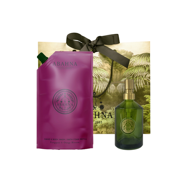Glass Hand Wash Bottle Refill Set - Frangipani & Orange Blossom