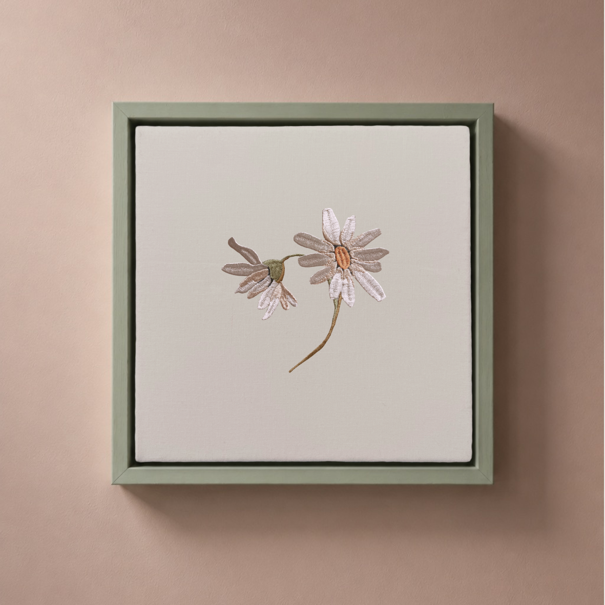 Personalised Birth Flower Embroidered Canvas