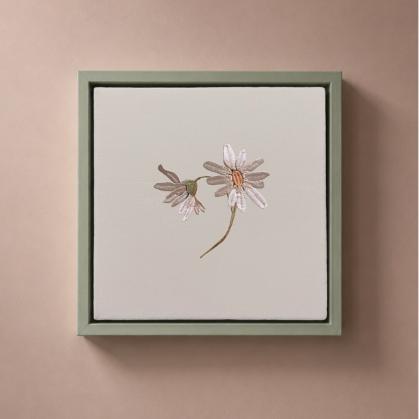 Personalised Birth Flower Embroidered Canvas