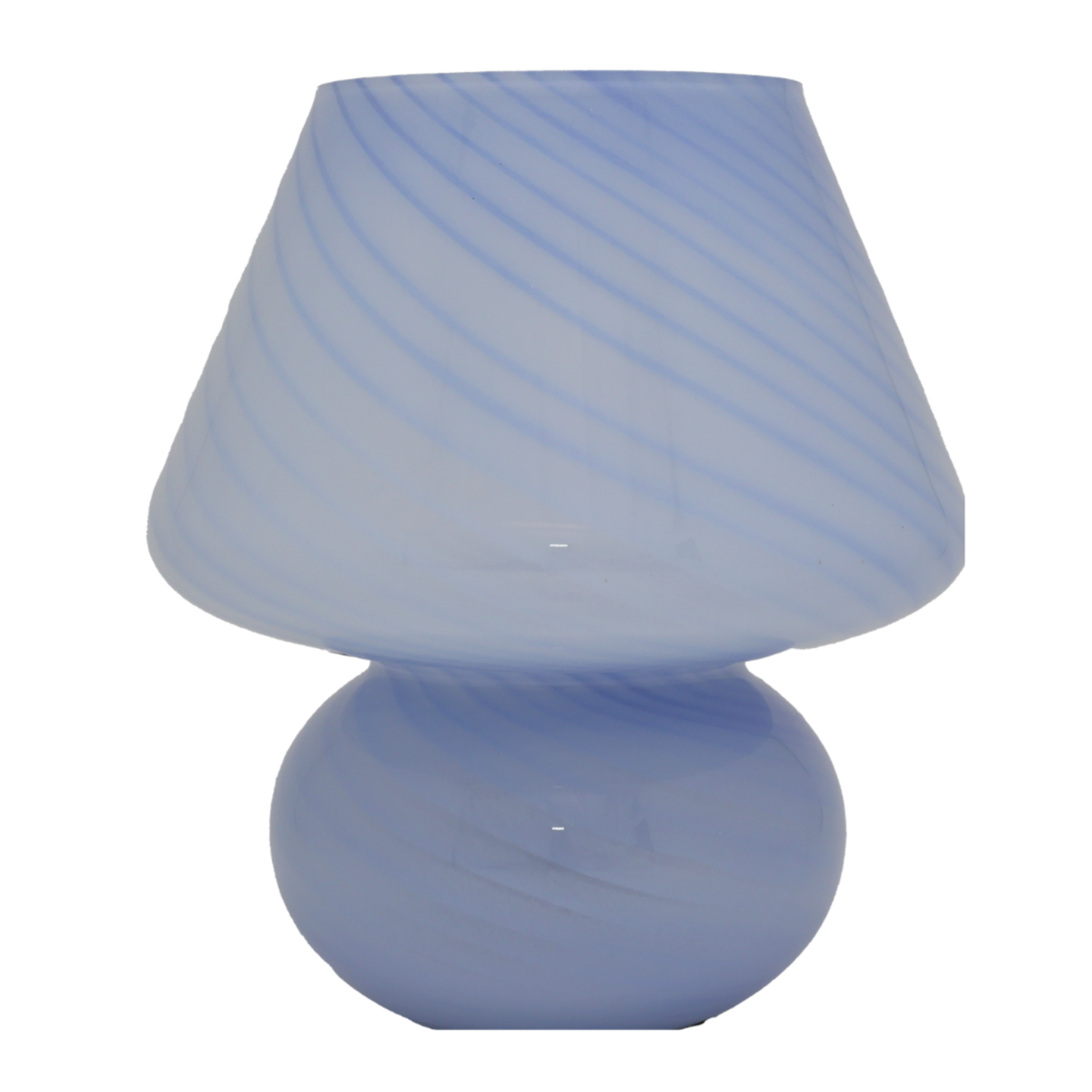 Large Mushroom Glass Lamp In Blue