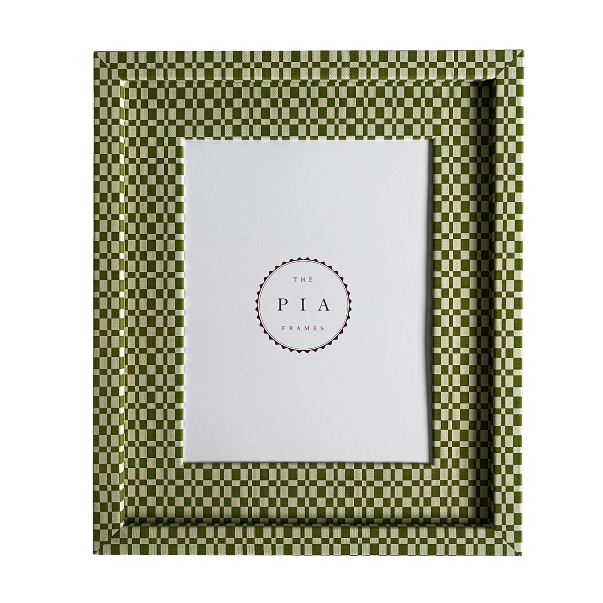 Green & Beige Checkered Frame