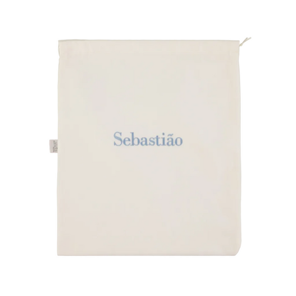 Personalized White Drawstring Bag