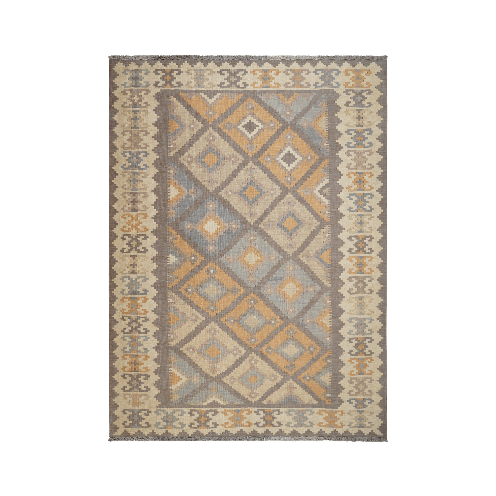 Kilim Gashgai Rug · Hand-Woven - Grey, 245x178 cm