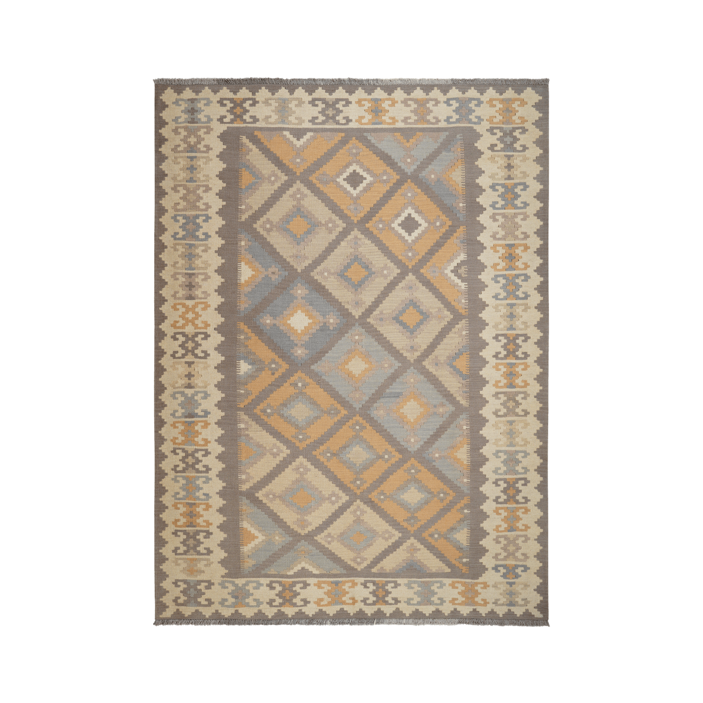 Kilim Gashgai Rug · Hand-Woven - Grey, 245x178 cm