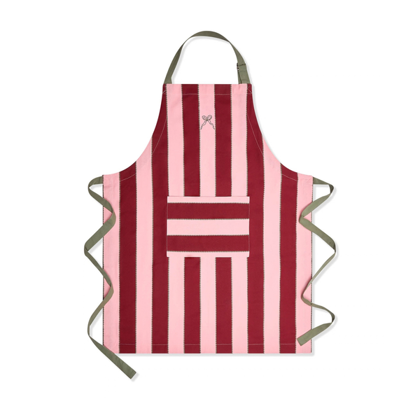 Kitchen Apron - Bold Stripe Burgundy