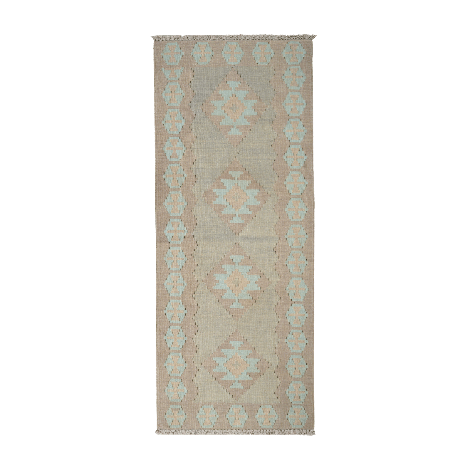 Kilim Gashgai Rug · Hand-Woven - Grey, 195x80 cm