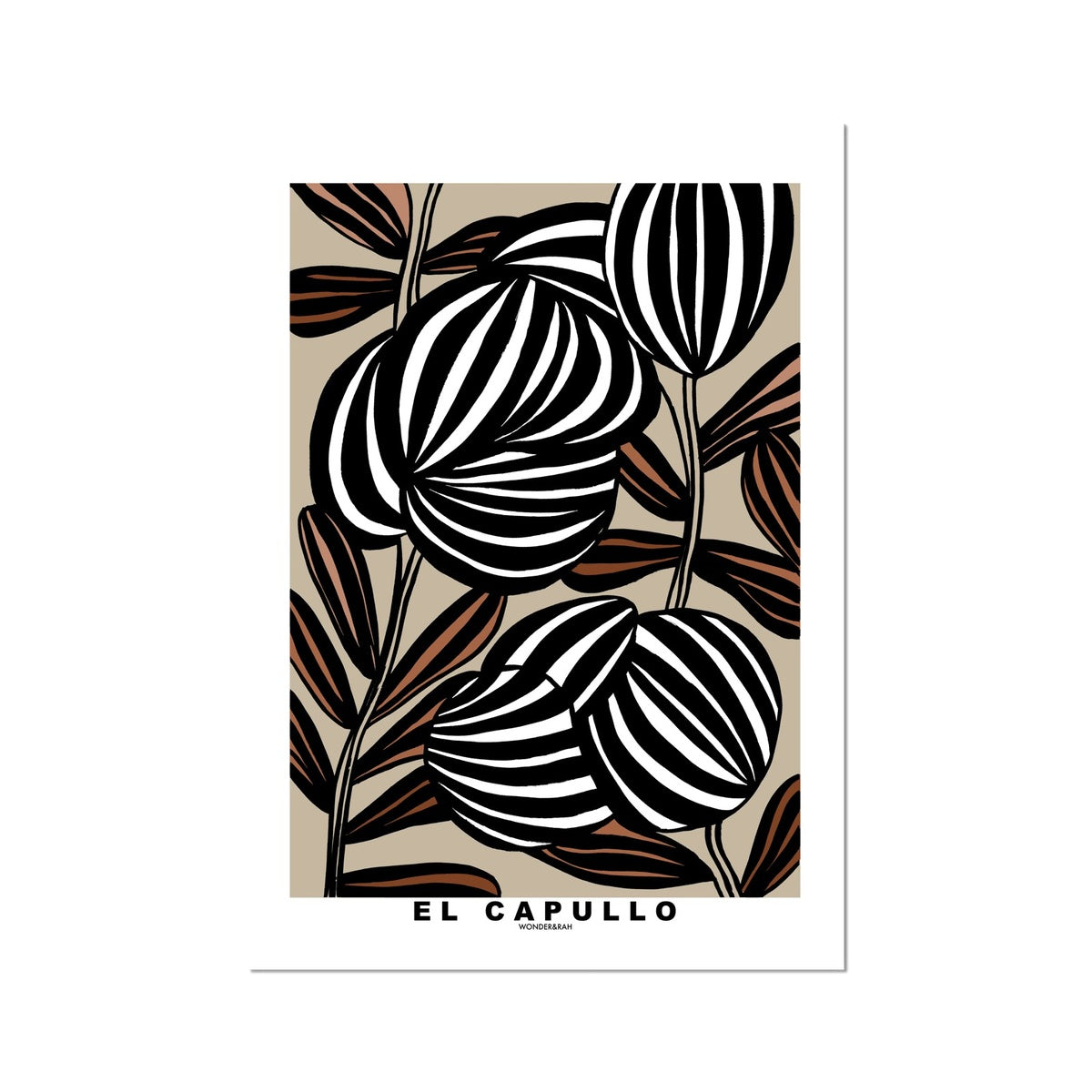Taupe El Capullo Floral Print