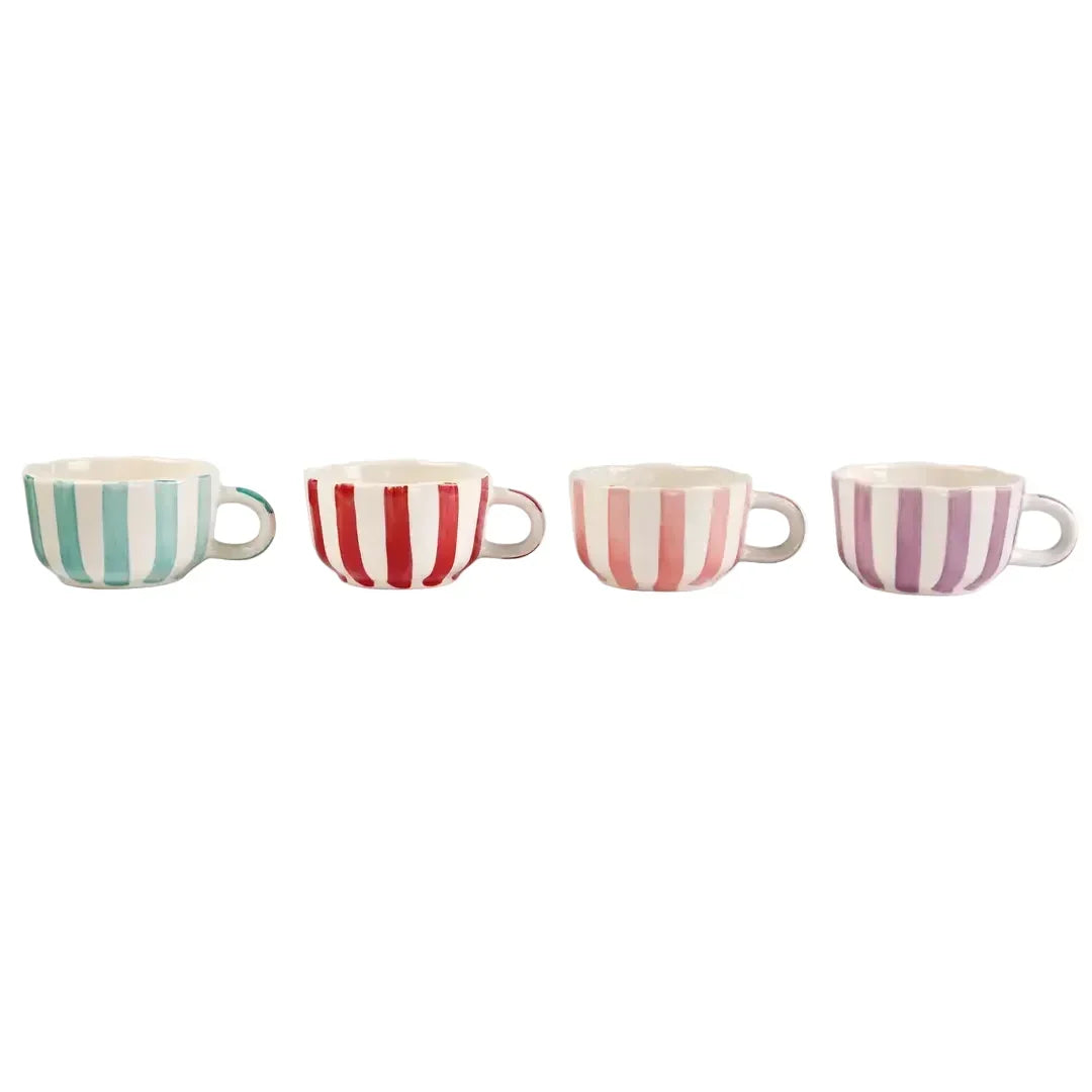 Purple Cappuccino Cup | Handpainted Ceramic | 2.9 x 3.9 in (Set of 2)