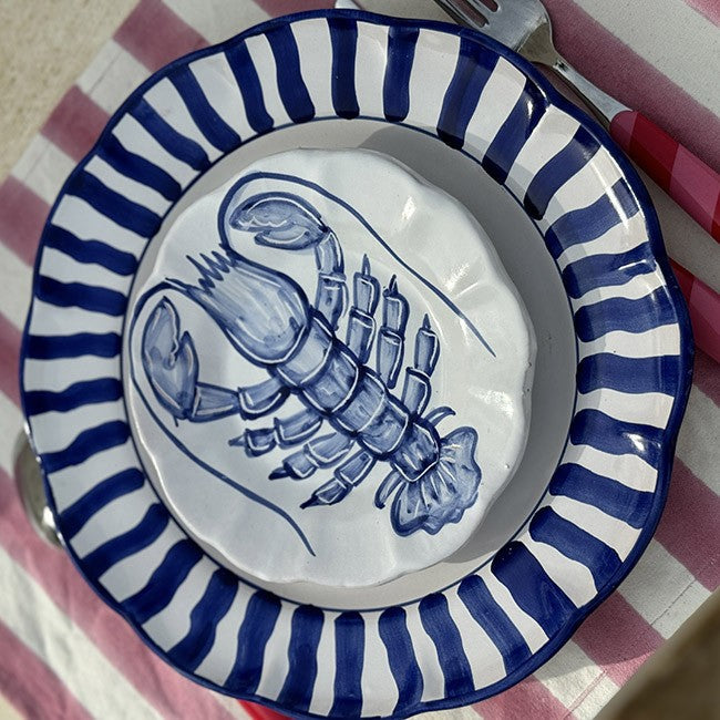 Plate Sole 25 cm Stripe Blue