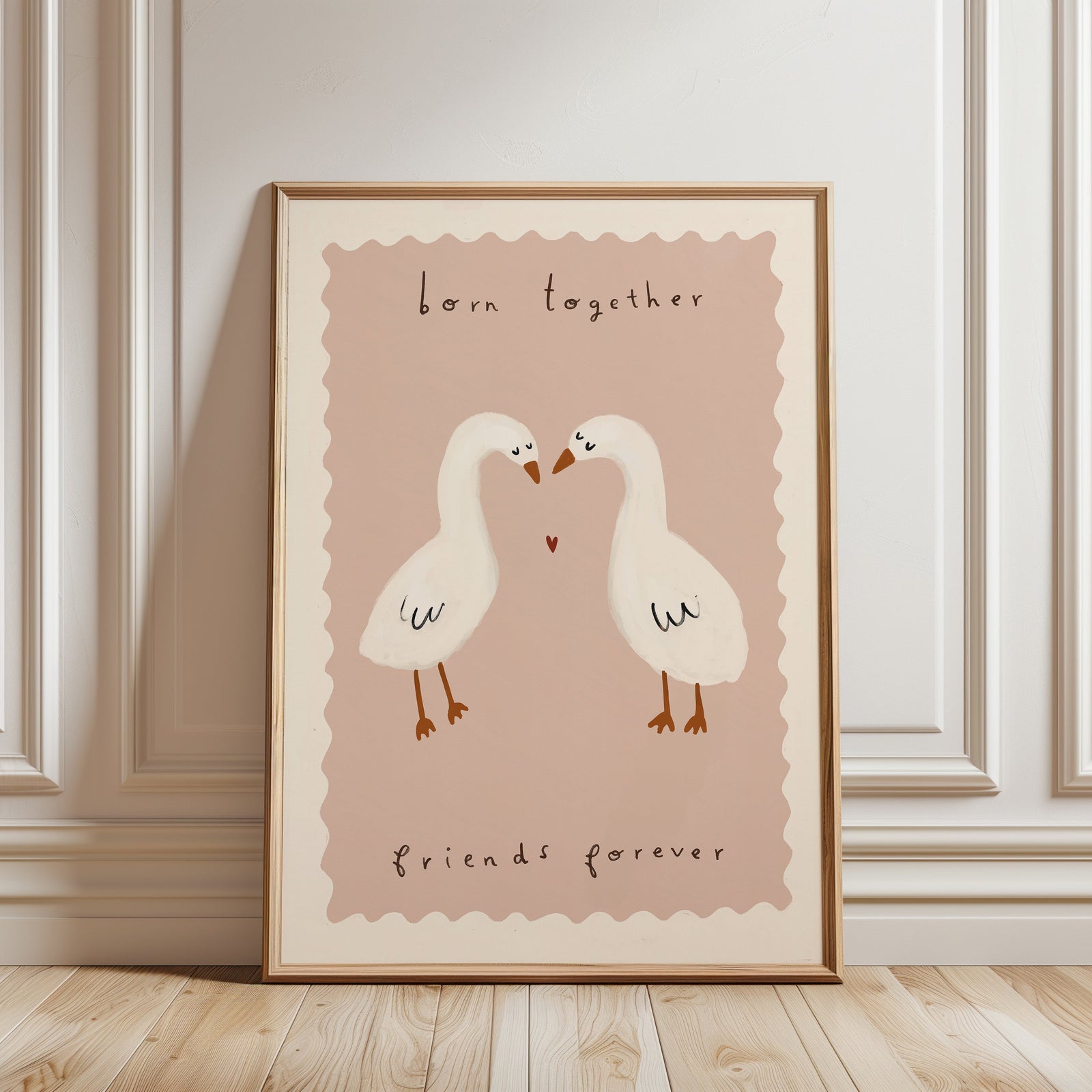 Twin Ducks | Twins Nursery Print | UNFRAMED