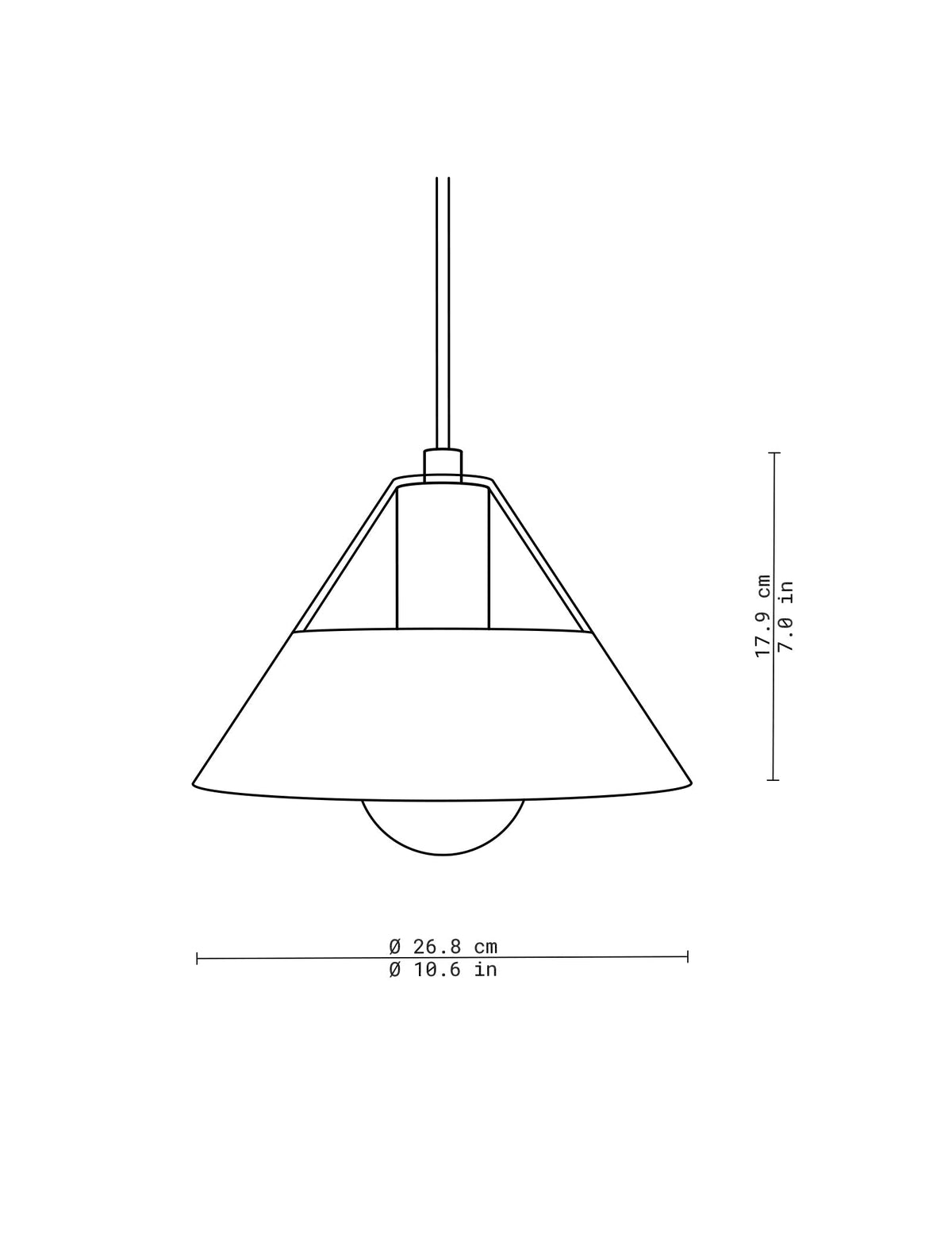 FIFTY FIFTY Lamp with glass and metal shades, 26.8 cm wide and 17.9 cm tall, balancing ambient and precise lighting.
