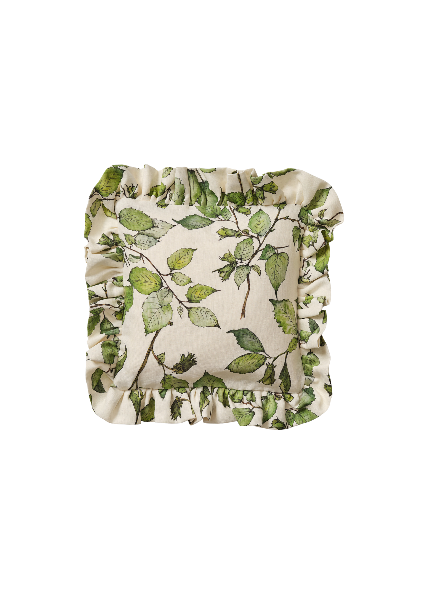 Square Cobnut Frill Cushion