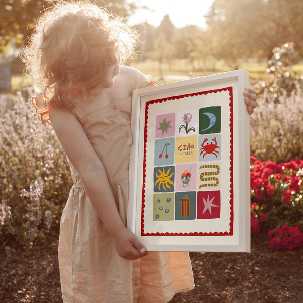 Ciao Italia | Patchwork Nursery Print | UNFRAMED
