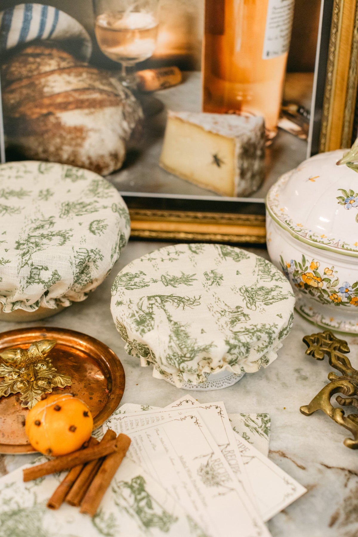 Winter Wonderland: Evergreen Linen Bowl Covers (Set of 3)