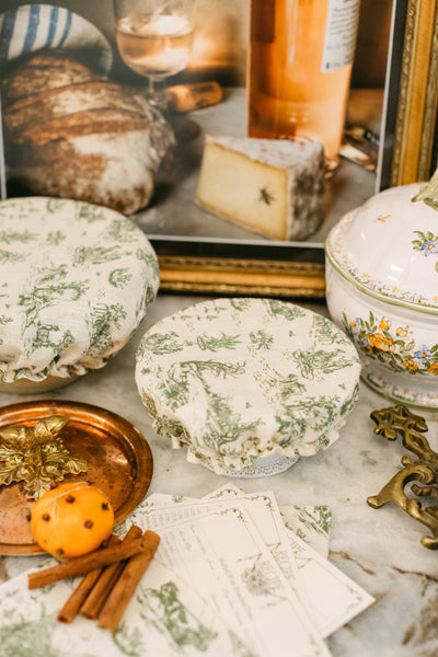 Winter Wonderland: Evergreen Linen Bowl Covers (Set of 3)