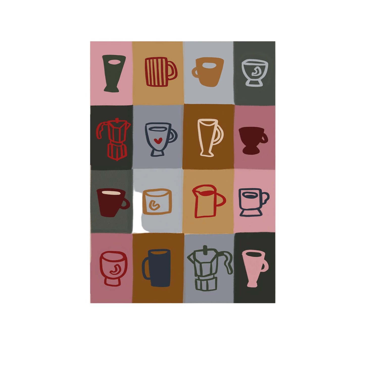 Coffee Patchwork | Coffee Print | UNFRAMED