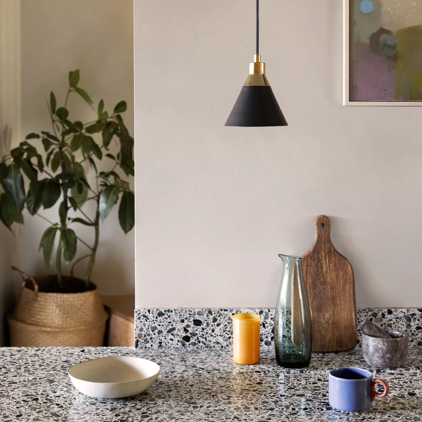 Charcoal Grey Cone Pendent Ceiling Light