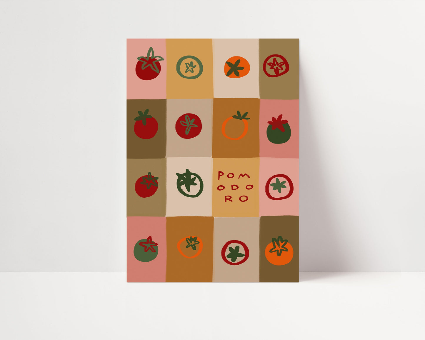 Pomodoro Patchwork | Tomatoes Print | UNFRAMED