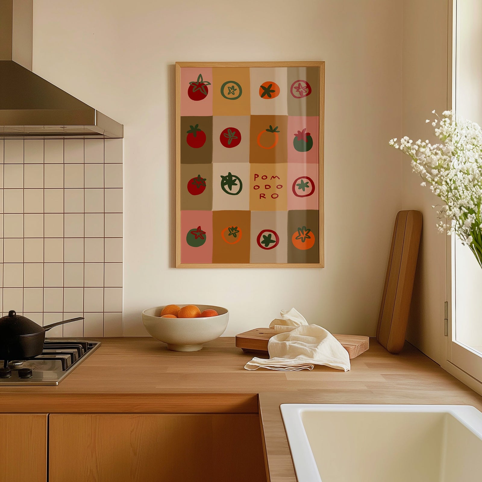 Pomodoro Patchwork | Tomatoes Print | UNFRAMED