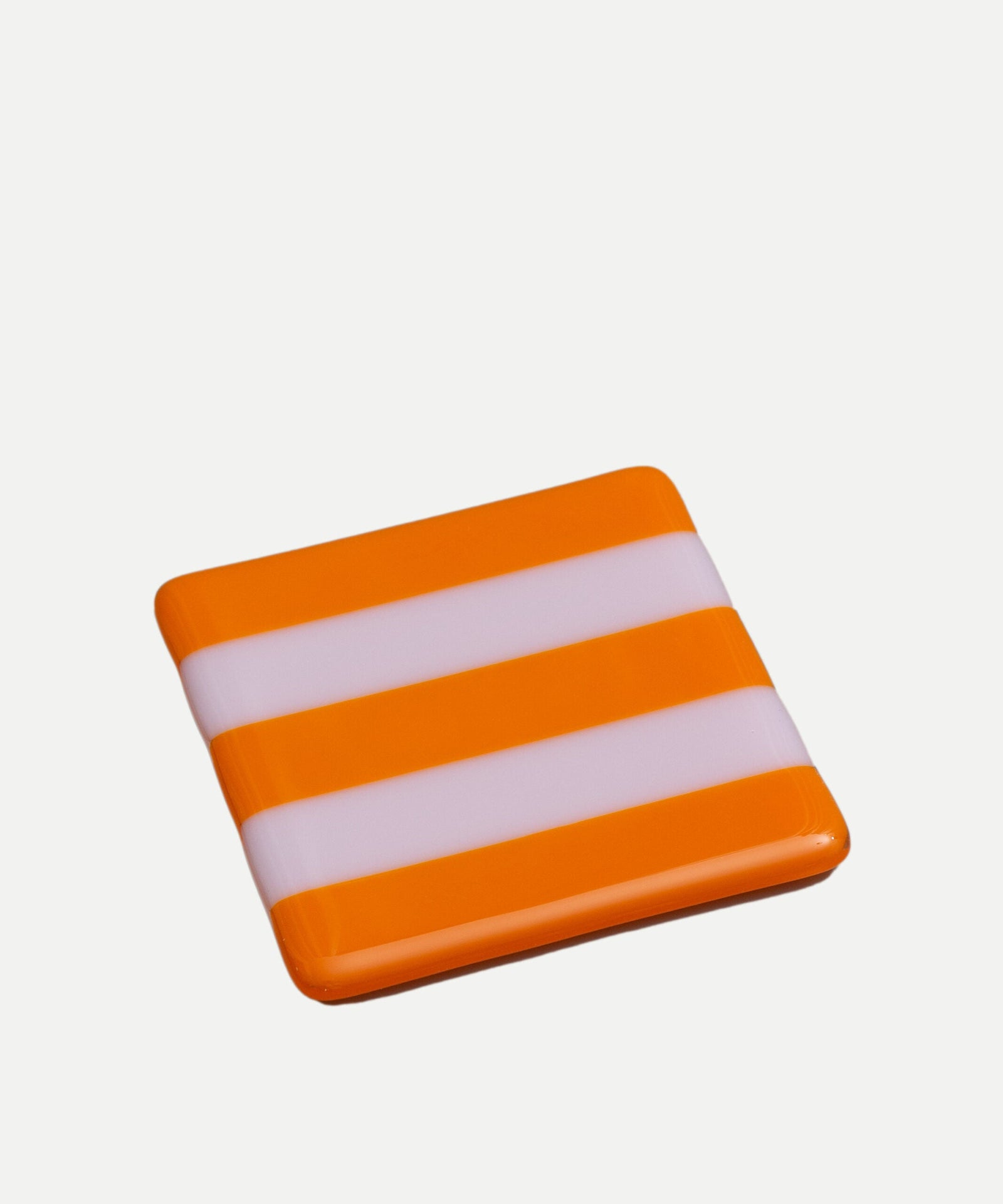 10cm Striped Coaster - Orange &amp; Pink image