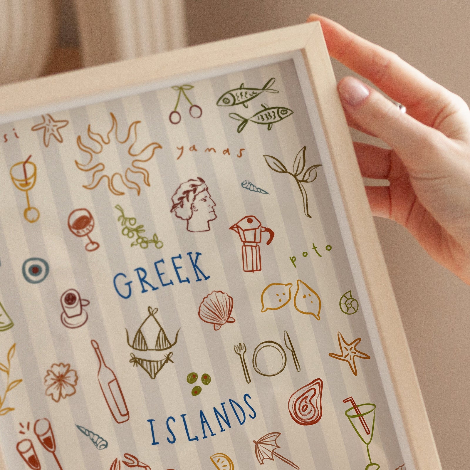 Greek Islands| Seaside Print | UNFRAMED