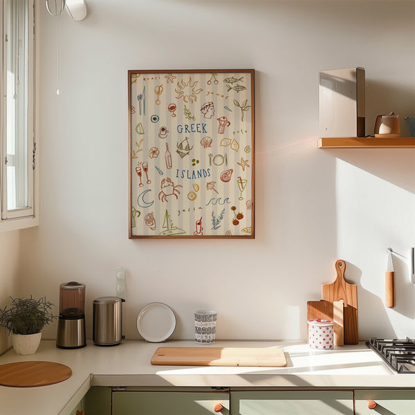 Greek Islands| Seaside Print | UNFRAMED