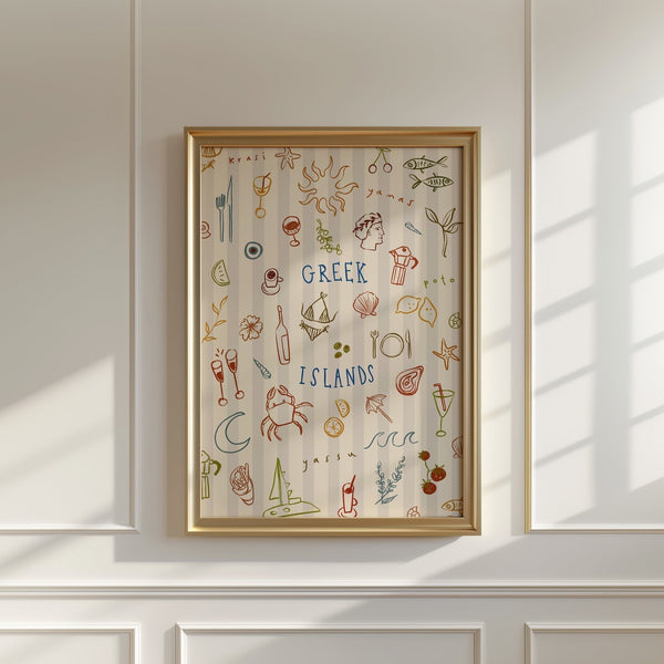 Greek Islands| Seaside Print | UNFRAMED