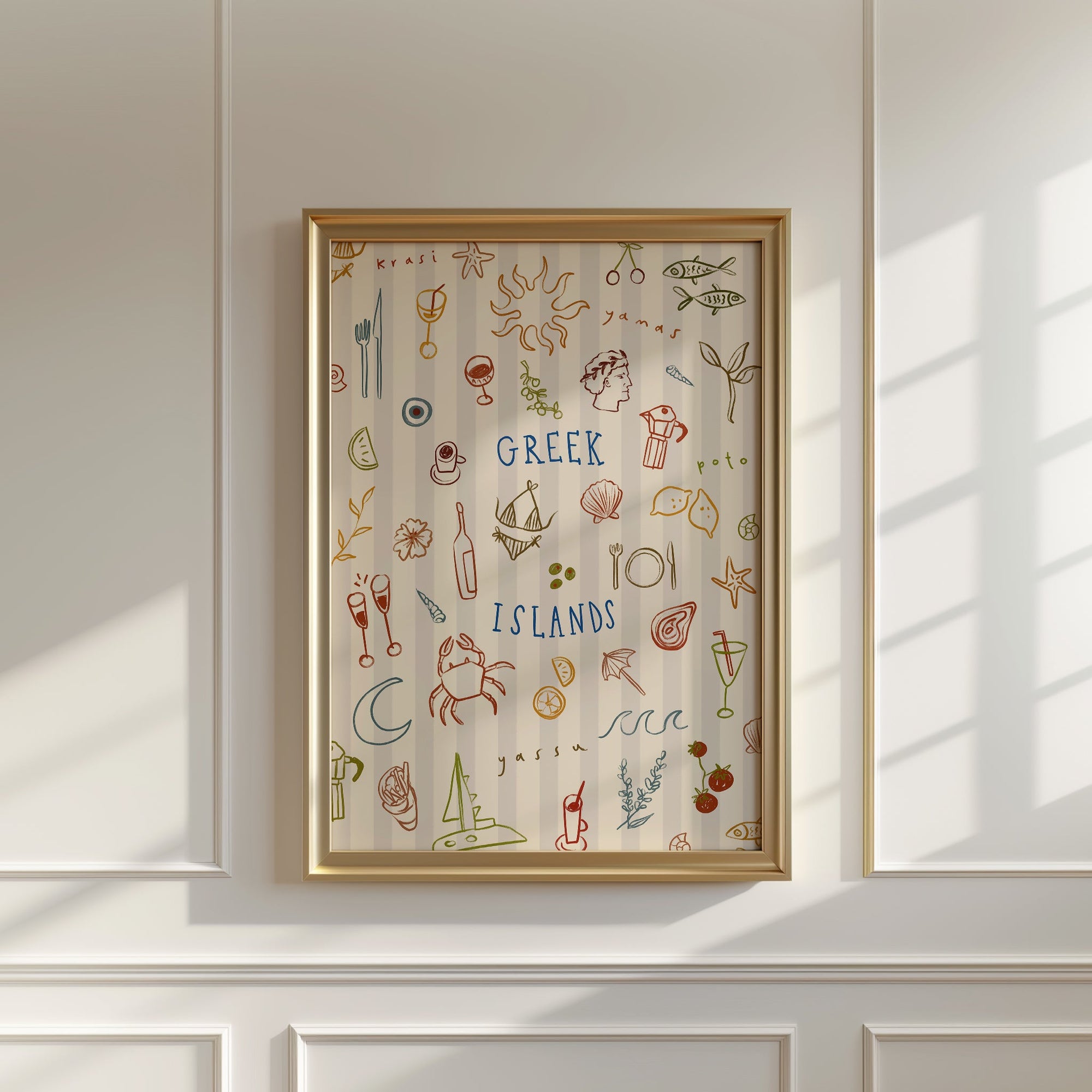 Greek Islands| Seaside Print | UNFRAMED