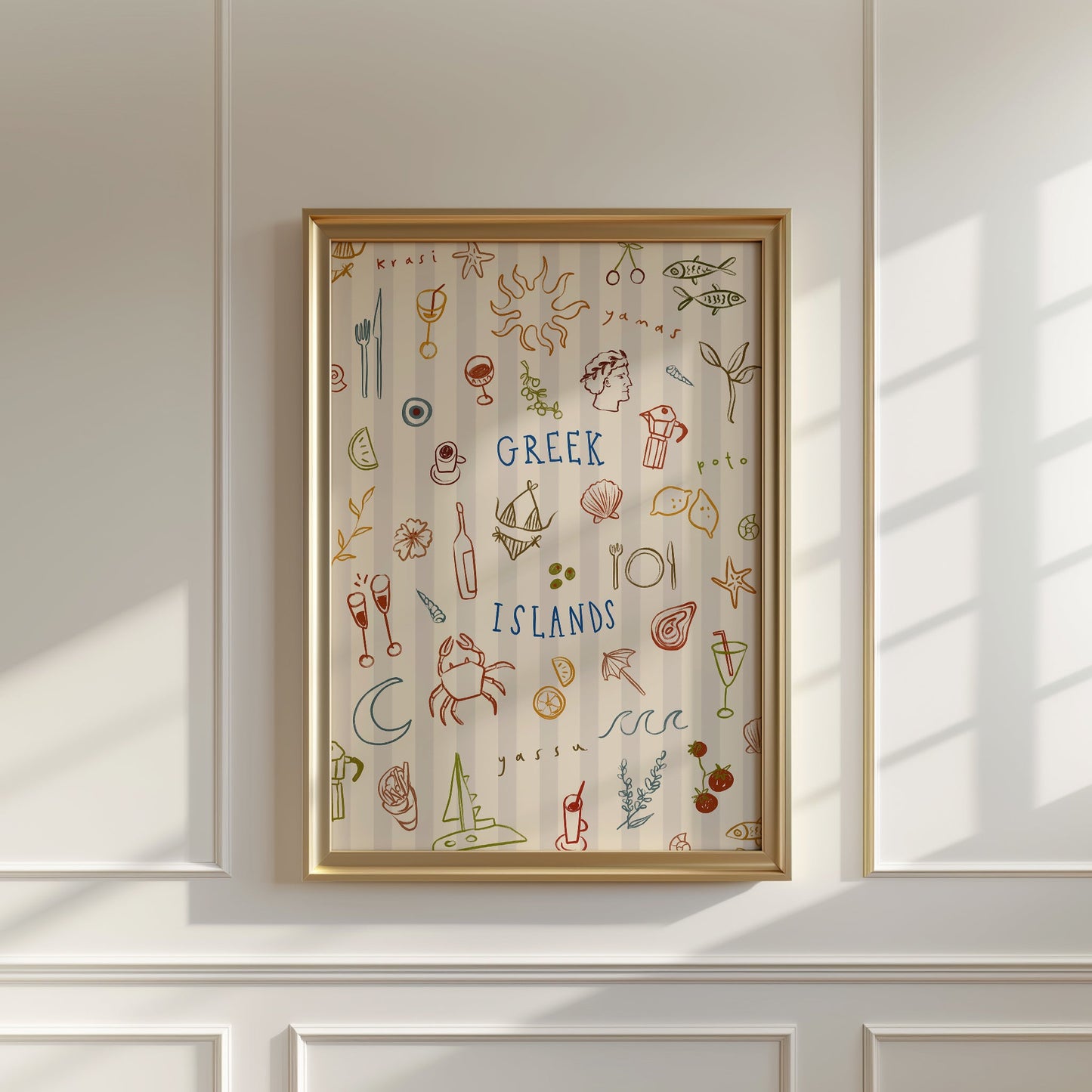 Greek Islands| Seaside Print | UNFRAMED
