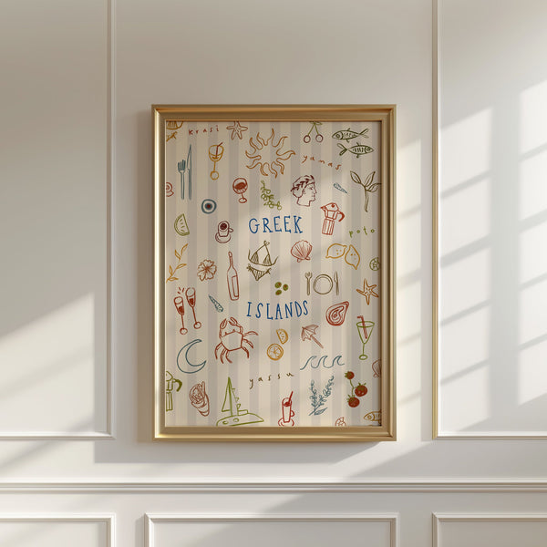 Greek Islands| Seaside Print | UNFRAMED