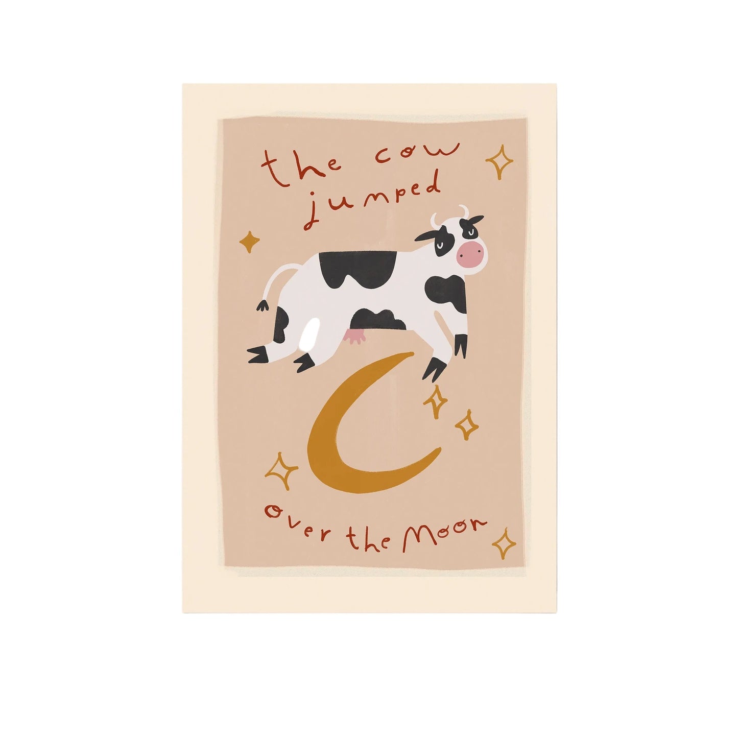 Cow Jumped Over The Moon | Nursery Rhyme Print | UNFRAMED