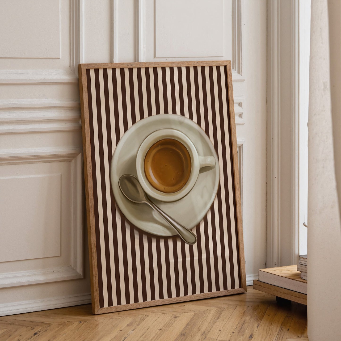 Espresso Mug | Striped Coffee Print | UNFRAMED