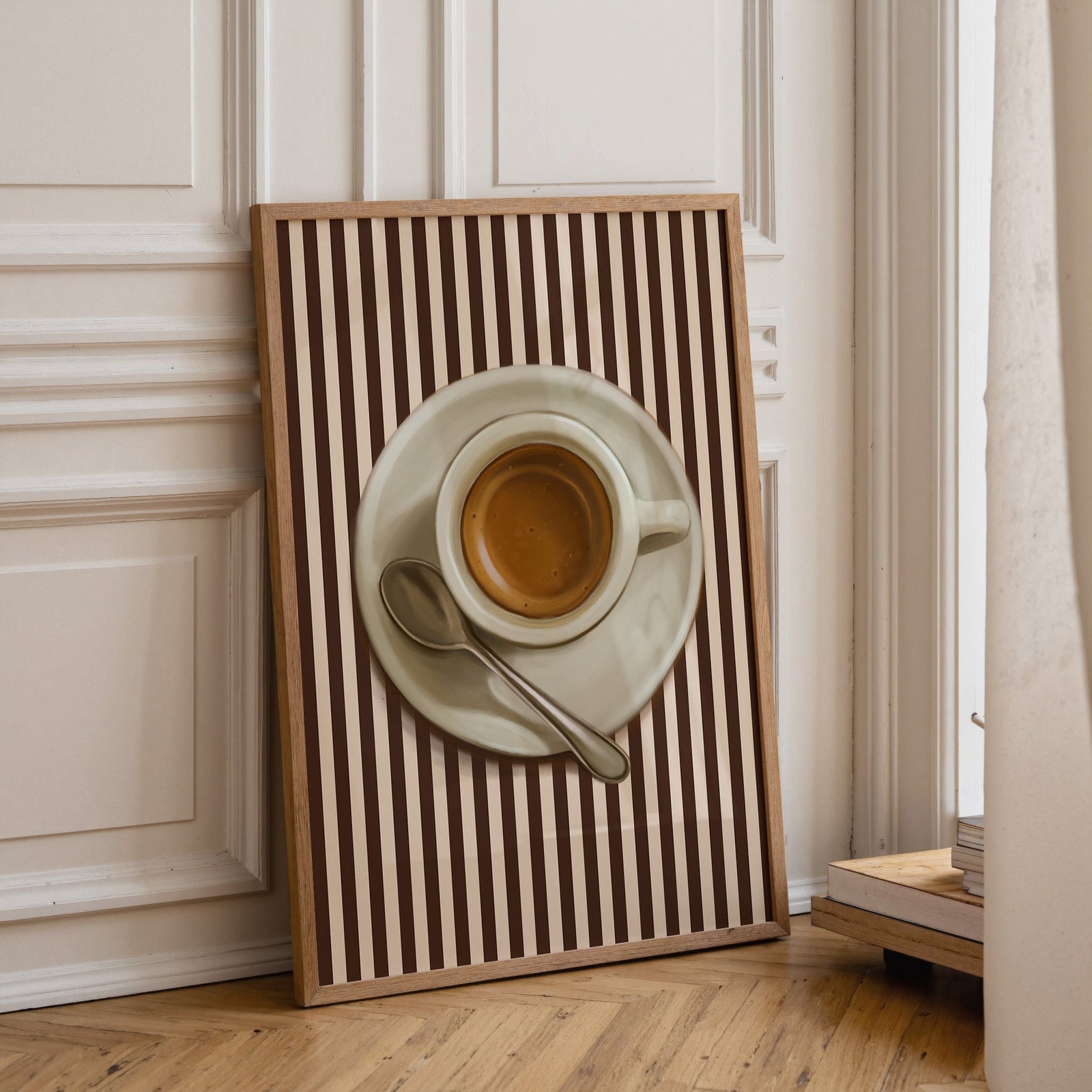 Espresso Mug | Striped Coffee Print | UNFRAMED
