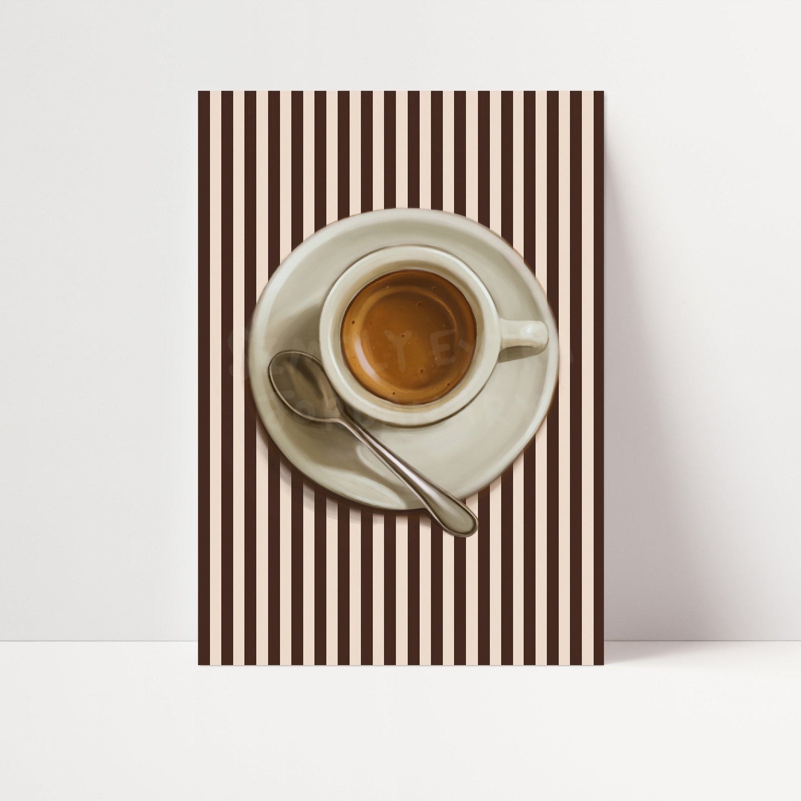 Espresso Mug | Striped Coffee Print | UNFRAMED