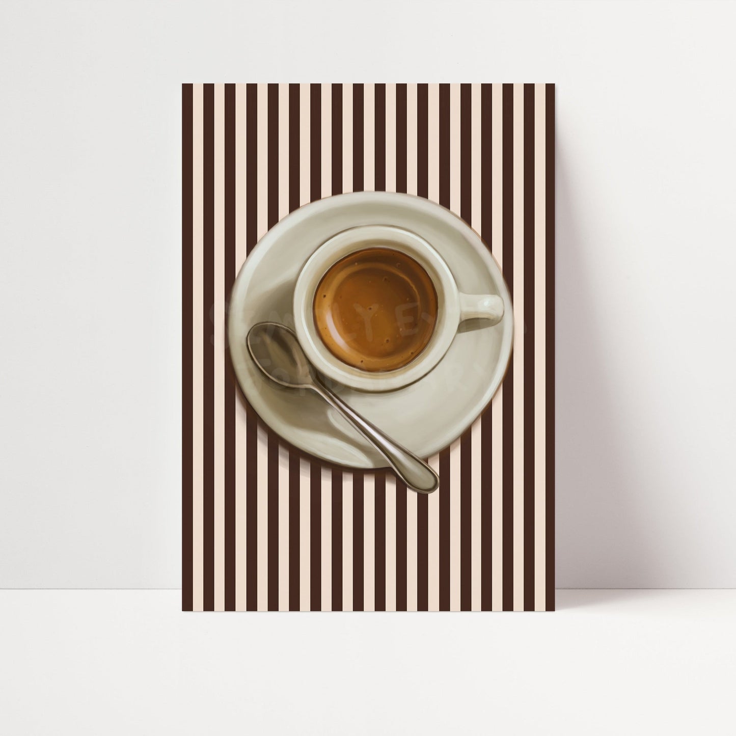 Espresso Mug | Striped Coffee Print | UNFRAMED