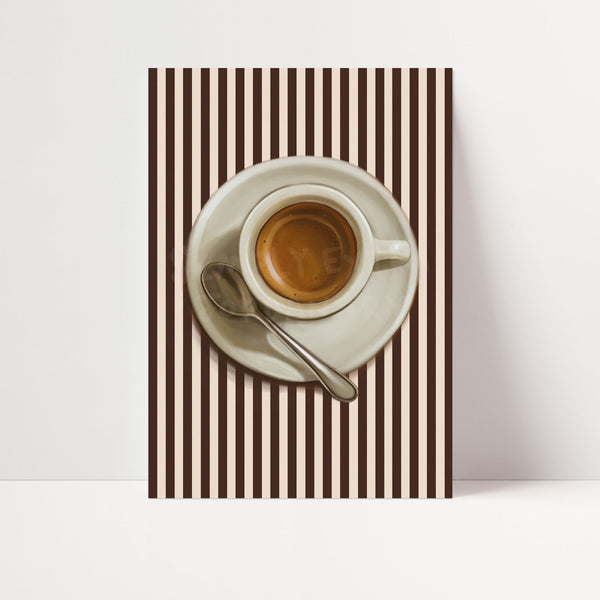 Espresso Mug | Striped Coffee Print | UNFRAMED
