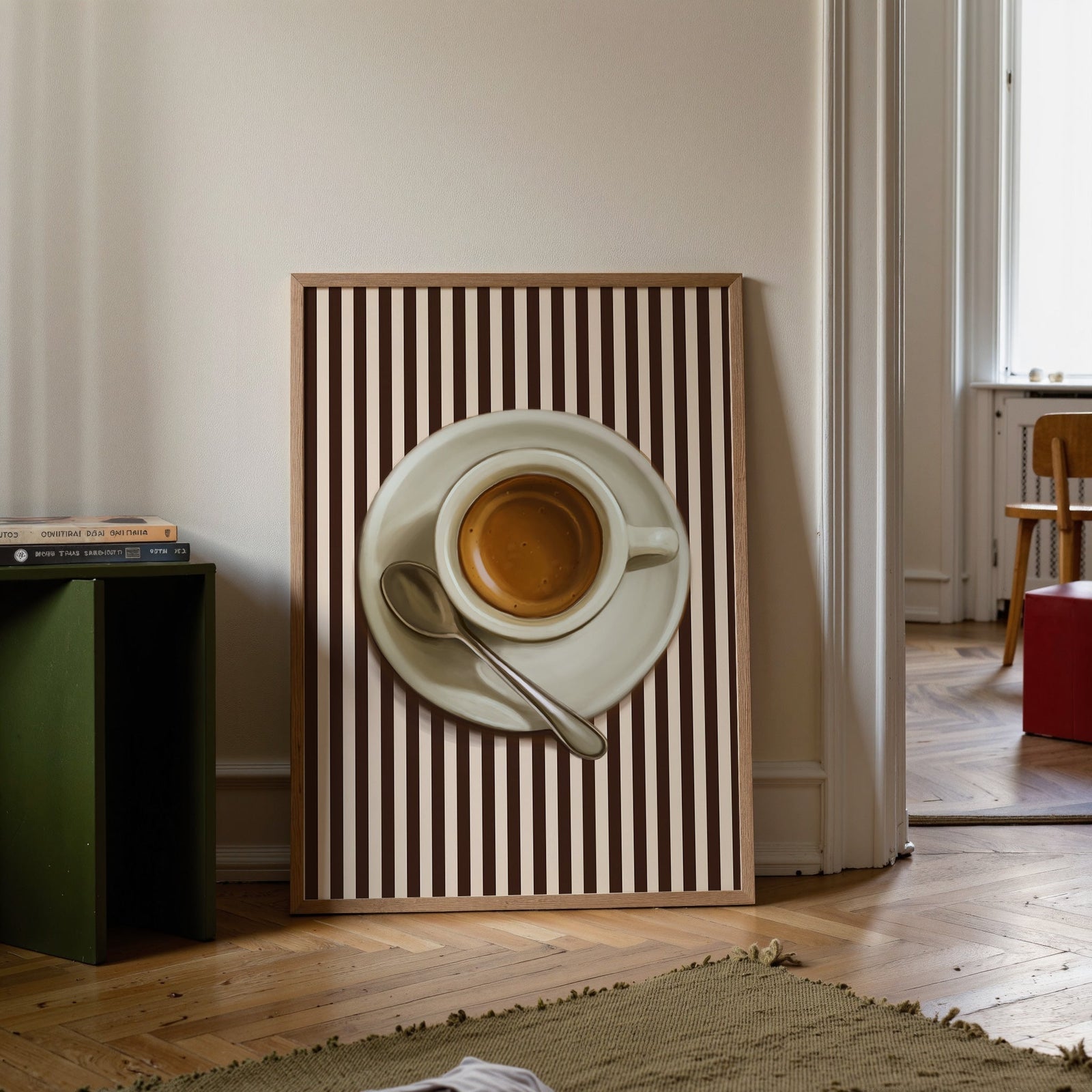 Espresso Mug | Striped Coffee Print | UNFRAMED