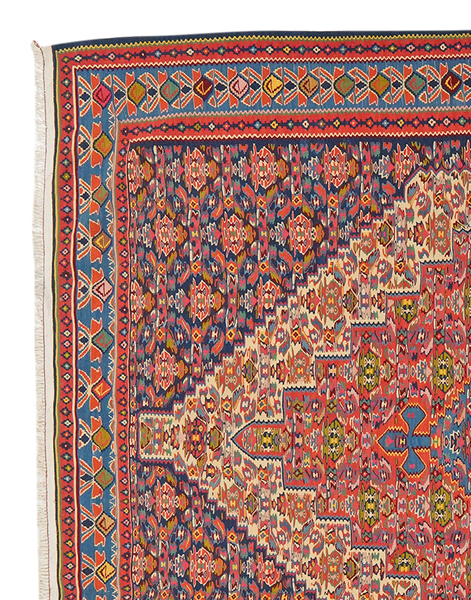 Kelim Senneh — Handmade, 207x286 cm, Beige, 100% Virgin Wool | View 3
