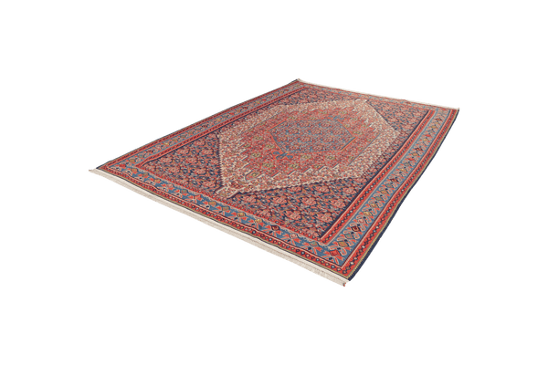 Kelim Senneh — Handmade, 207x286 cm, Beige, 100% Virgin Wool | View 5