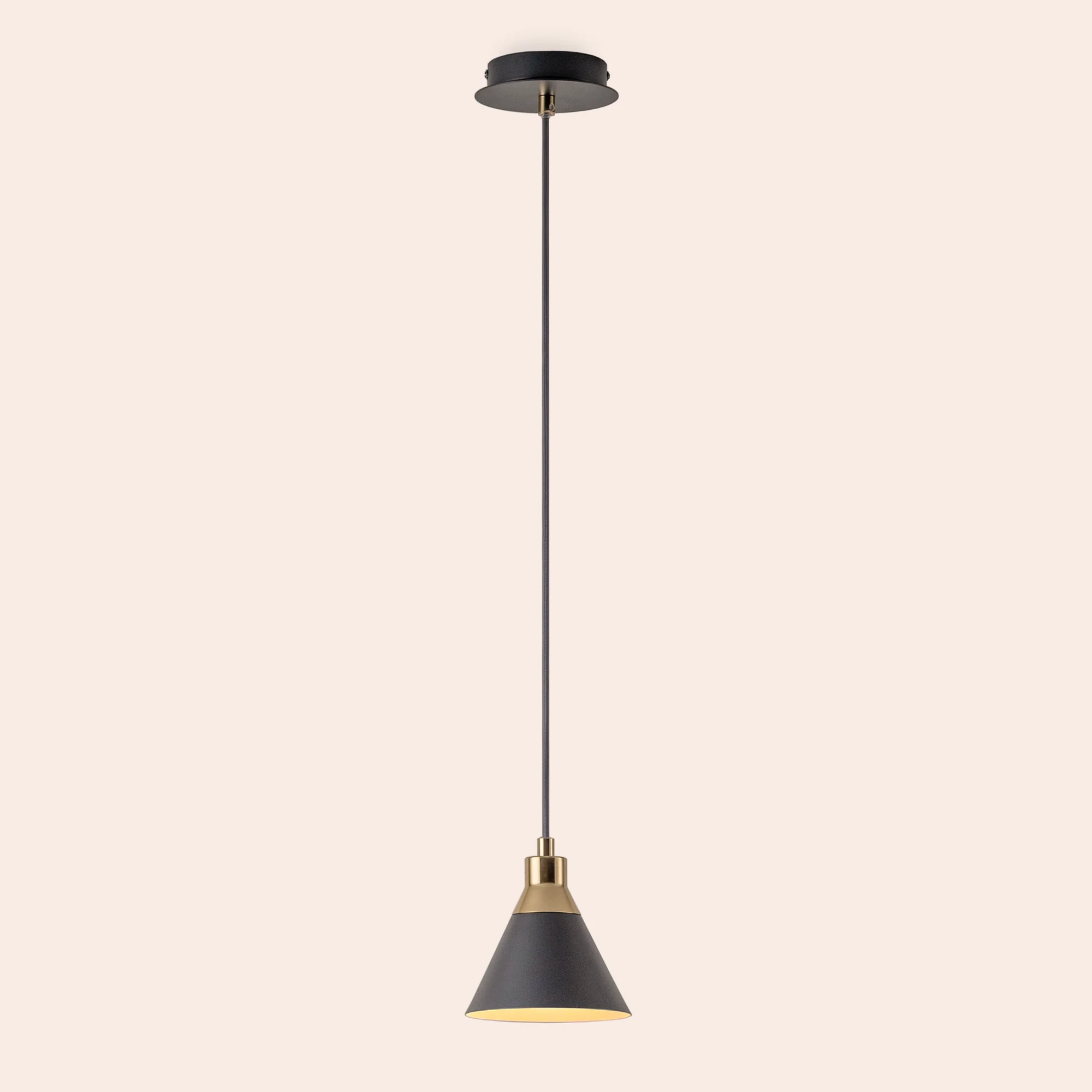 Charcoal Grey Cone Pendent Ceiling Light