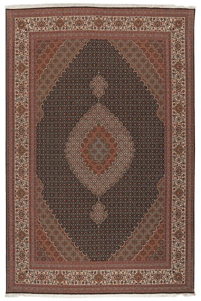Tabriz 50 Raj — Hand-knotted, 202x309 cm, Black, 100% Virgin Wool | Main view