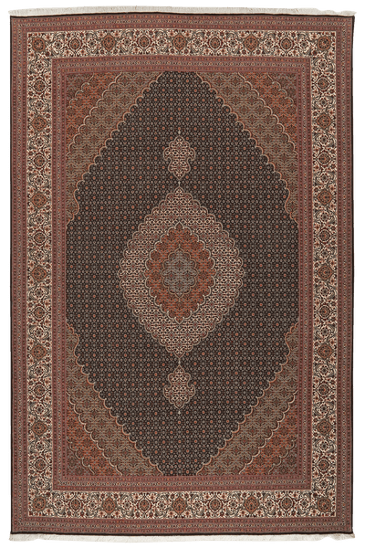 Tabriz 50 Raj — Hand-knotted, 202x309 cm, Black, 100% Virgin Wool | Main view