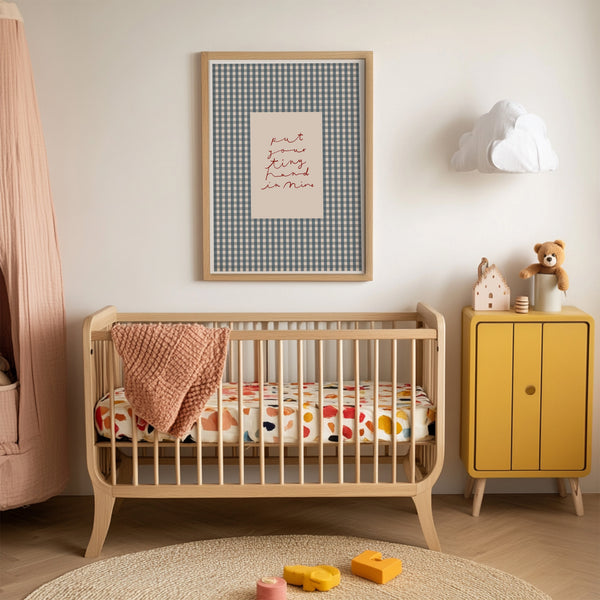 Put Your Tiny Hand In Mine | Gingham Nursery Print | UNFRAMED