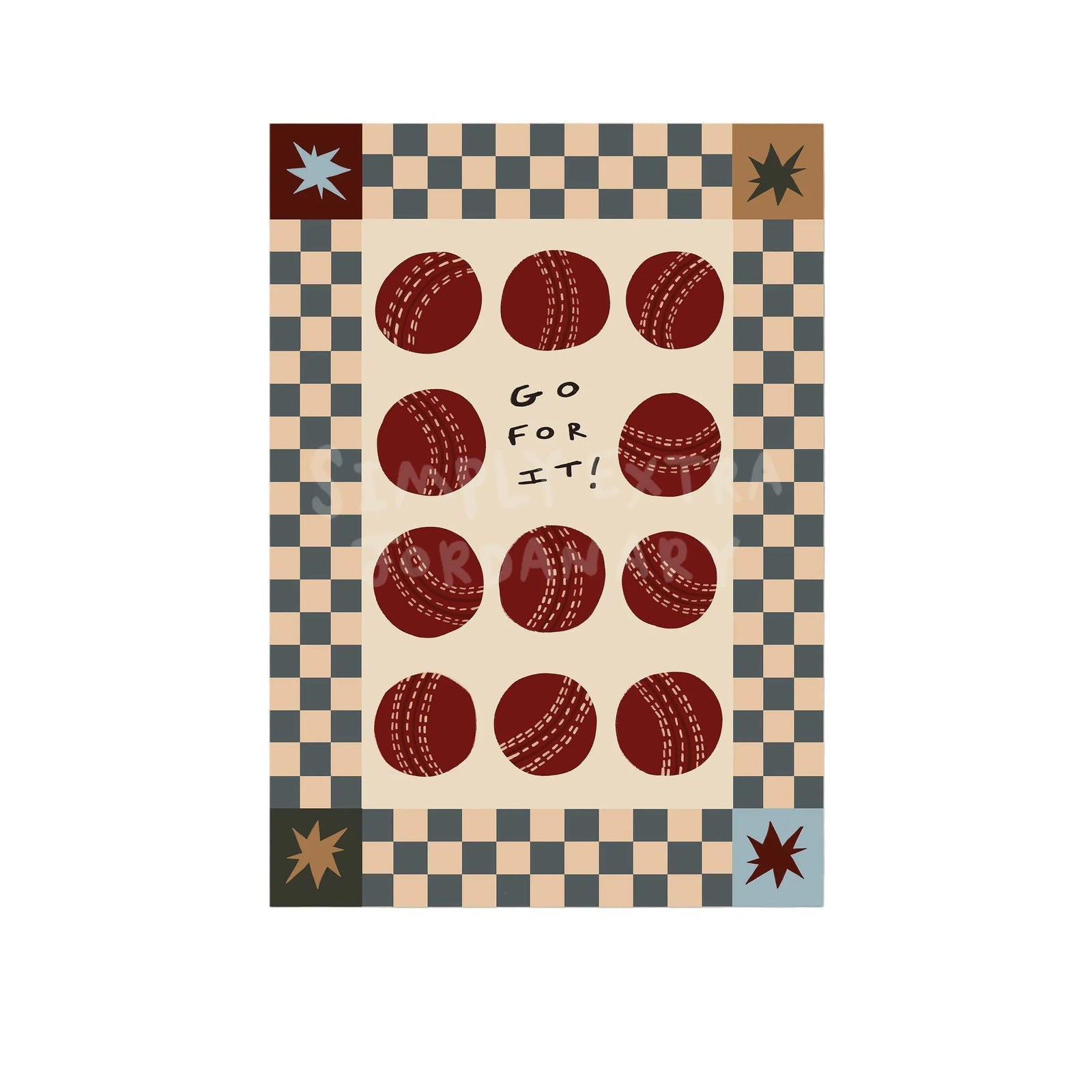 Go For It! | Cricket Print | UNFRAMED