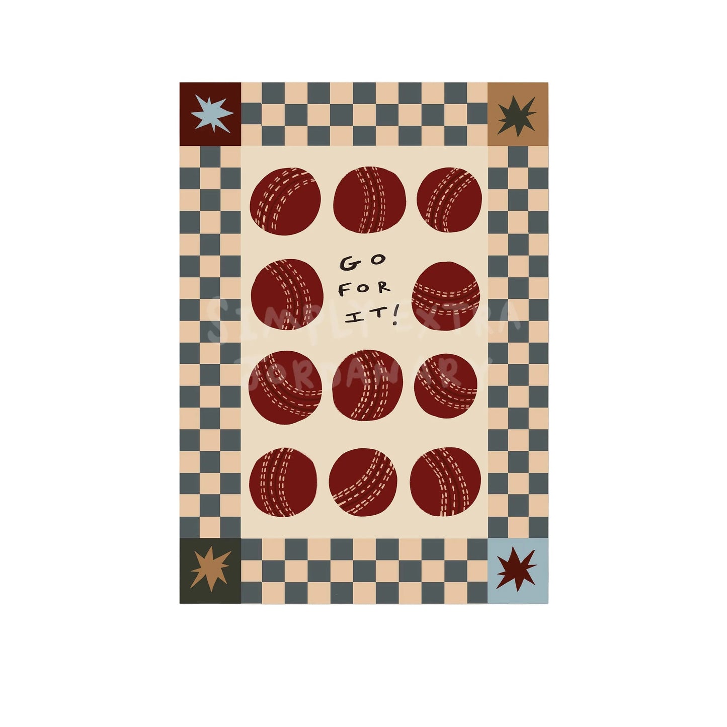 Go For It! | Cricket Print | UNFRAMED